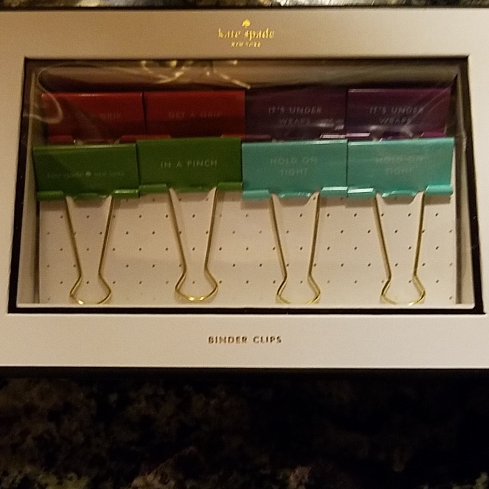 Kate Spade Hold On Tight binder clips set of 8.NWT